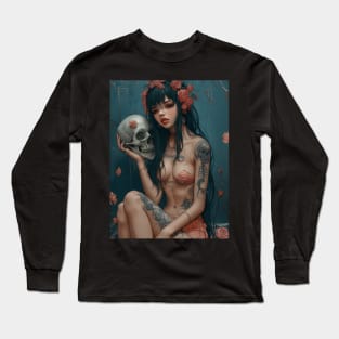 Geisha and skull 93011 Long Sleeve T-Shirt